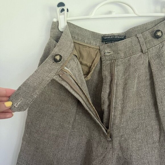 GiorgioArmaniVintageLinenCulottesLongBermudaShortsGrayUS25 - Picture 4 of 8